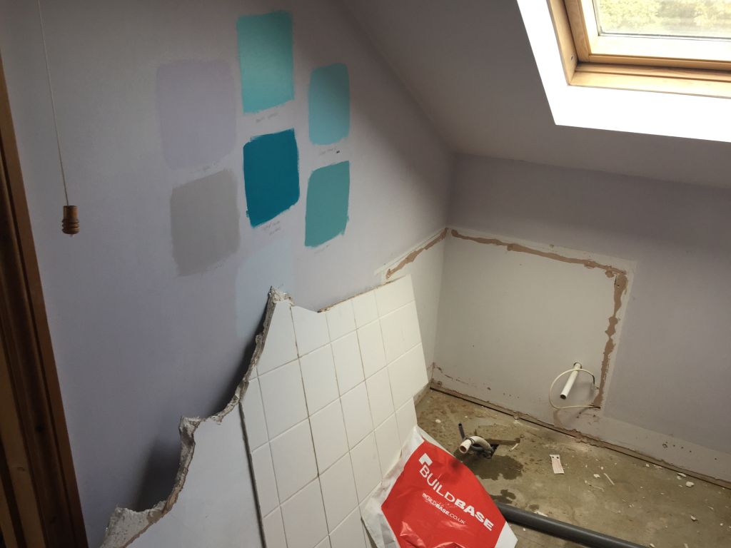 During works photo of small bathroom